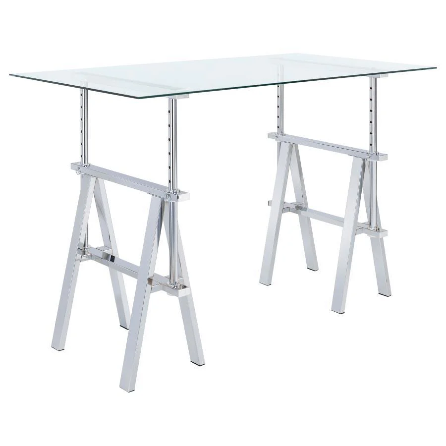 Statham - Writing Desk - Pearl Silver - Funk Metal Works LLC