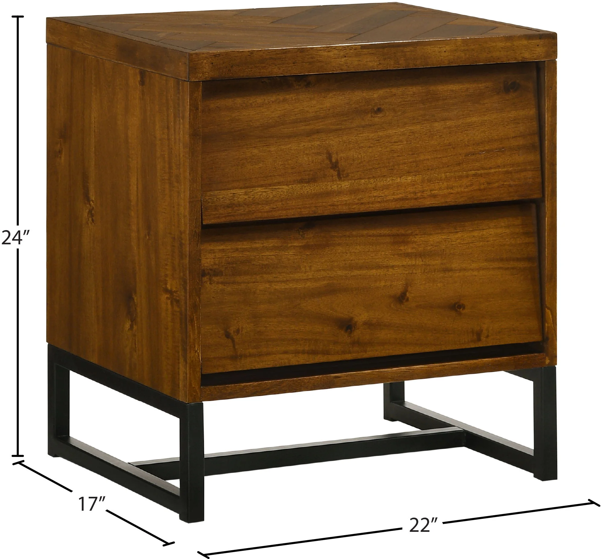 Reed - Night Stand - Antique Coffee - Funk Metal Works LLC
