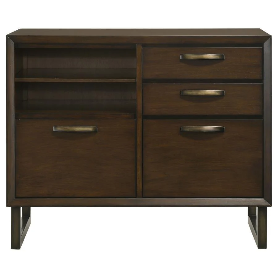 File Cabinet - Dark Walnut / Gunmetal - Funk Metal Works LLC