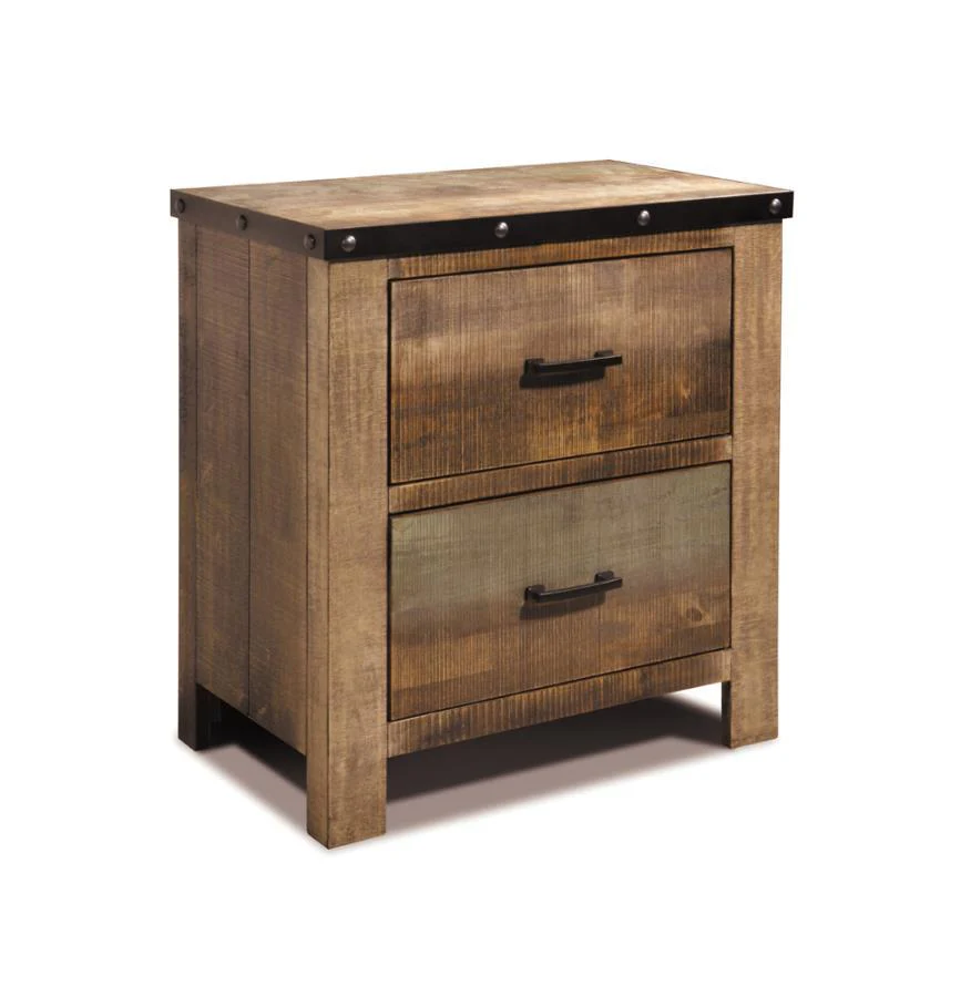 Sembene - Nightstand - Light Brown - Funk Metal Works LLC