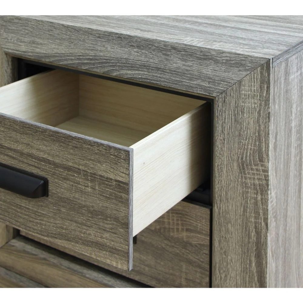 Lyndon - Nightstand - Weathered Gray Grain - Funk Metal Works LLC