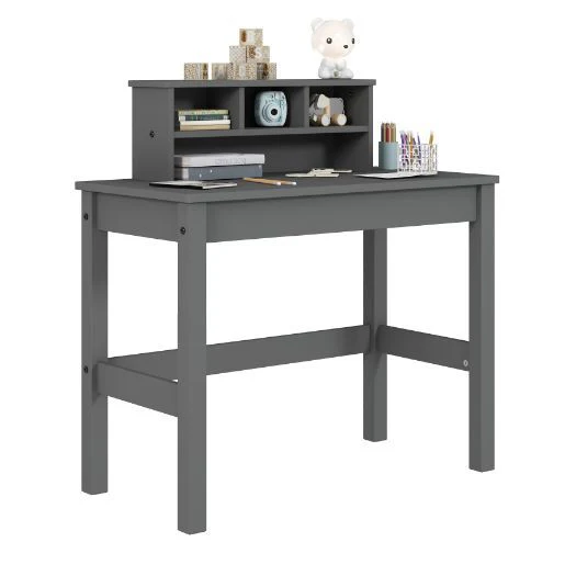 Logan - Writing Desk - Gray Finish - Funk Metal Works LLC