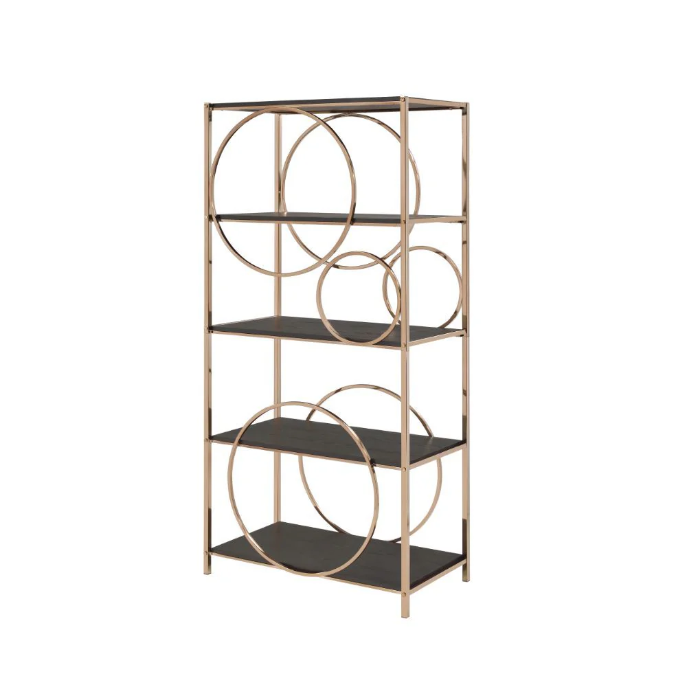 Hudice - Bookshelf - Black Oak & Champagne - Funk Metal Works LLC