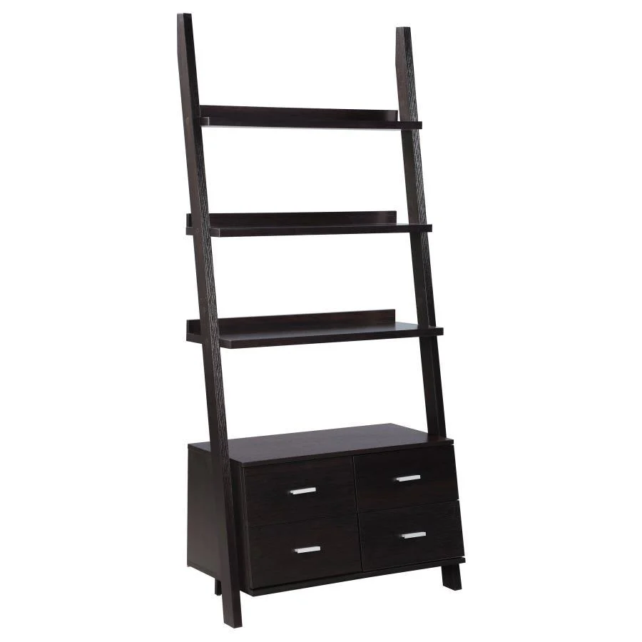 Colella - 4-Drawer Storage Bookcase - Black - Funk Metal Works LLC