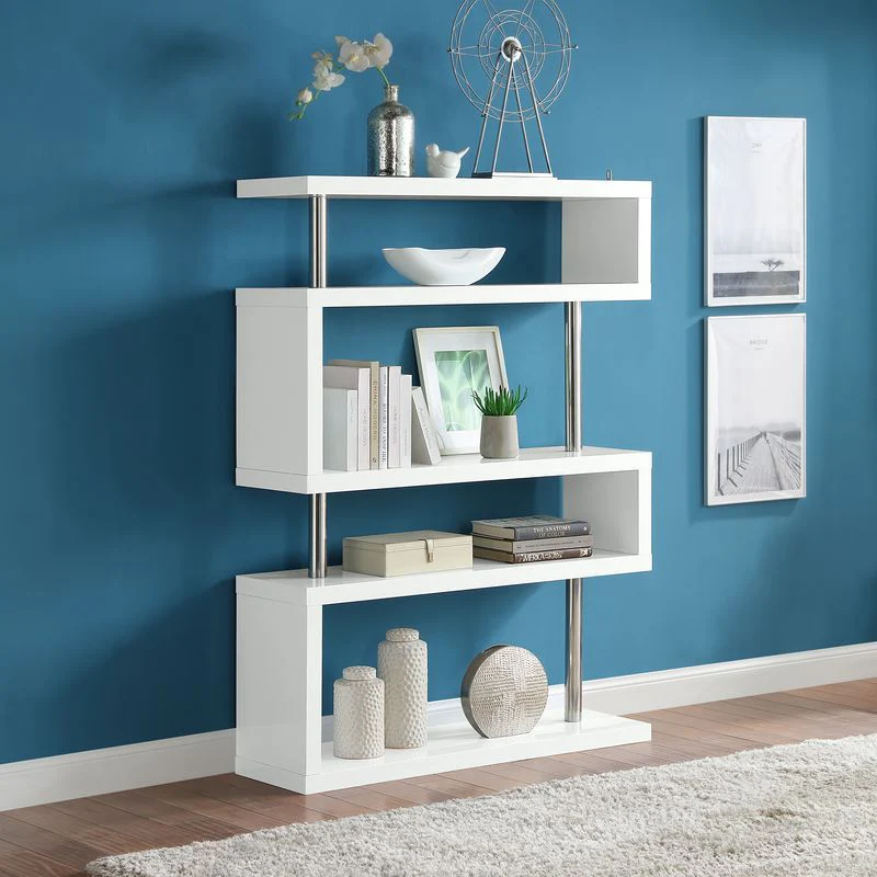 Buck II - Bookshelf - White Finish - Funk Metal Works LLC