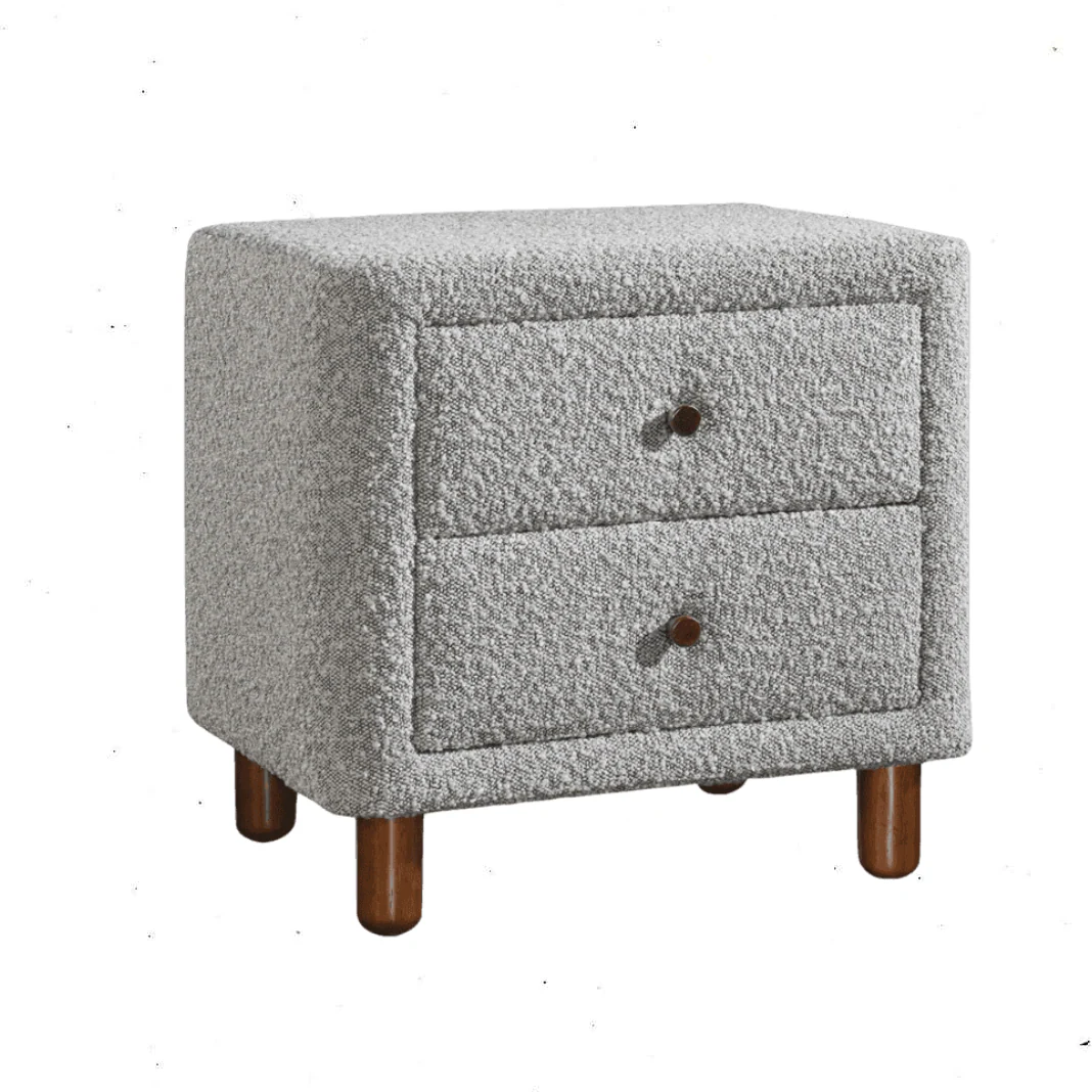 Cleo Boucle Nightstand - Funk Metal Works LLC