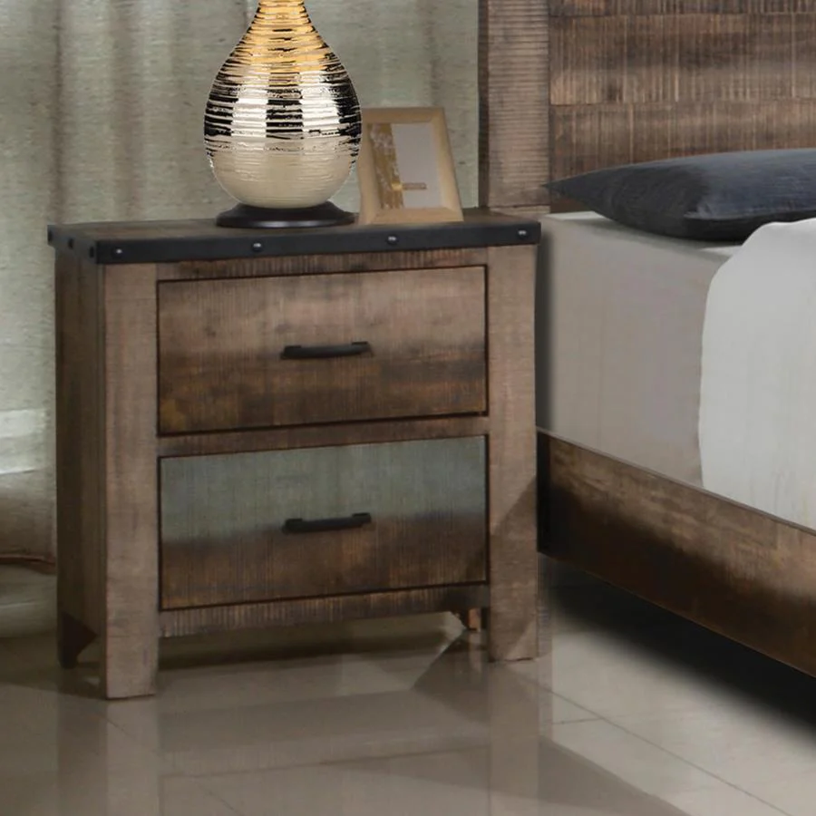 Sembene - Nightstand - Light Brown - Funk Metal Works LLC