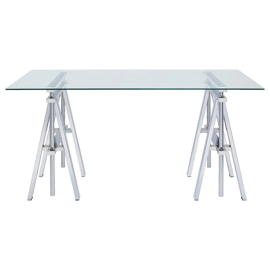 Statham - Writing Desk - Pearl Silver - Funk Metal Works LLC