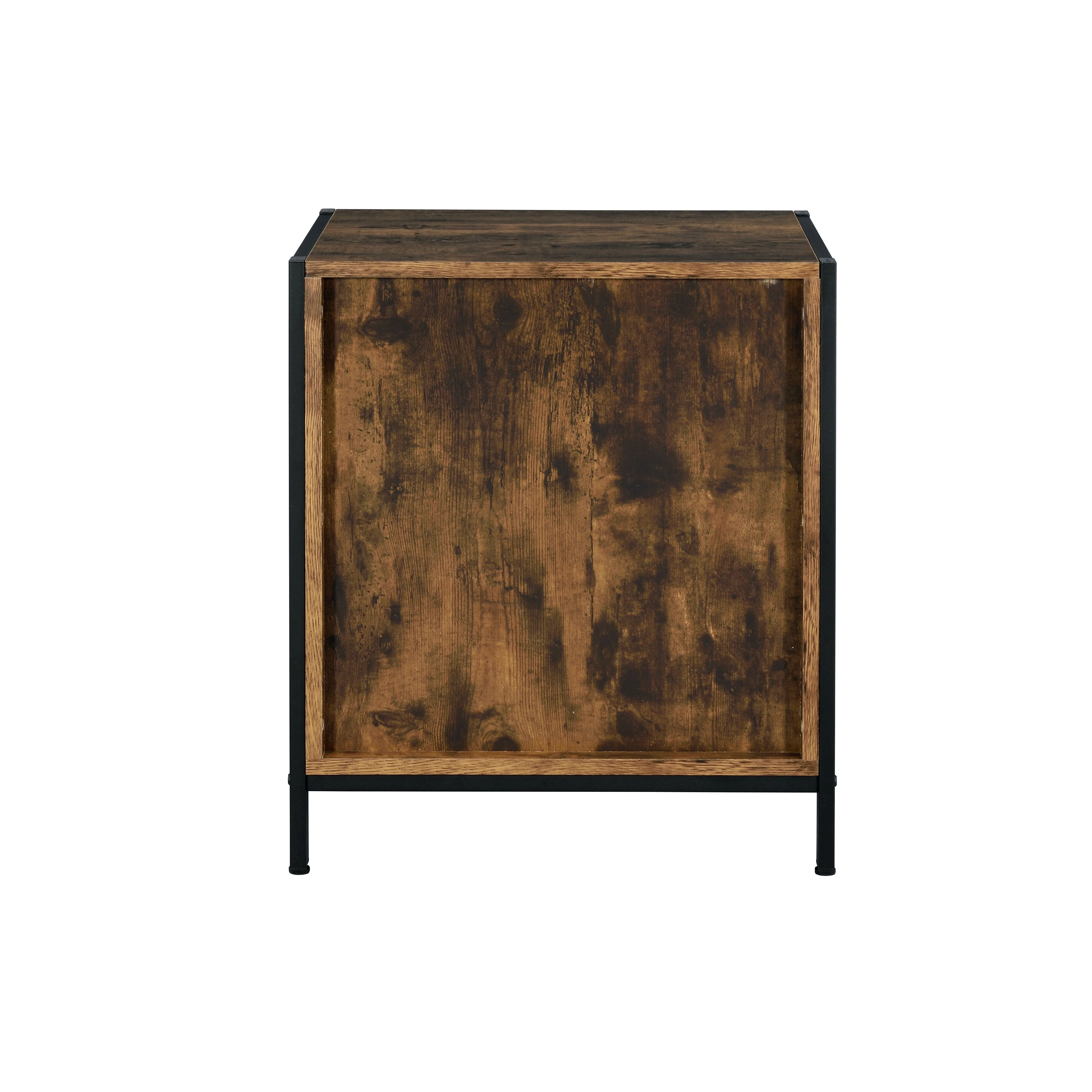 Juvanth - Nightstand - Rustic Oak & Black Finish - Funk Metal Works LLC