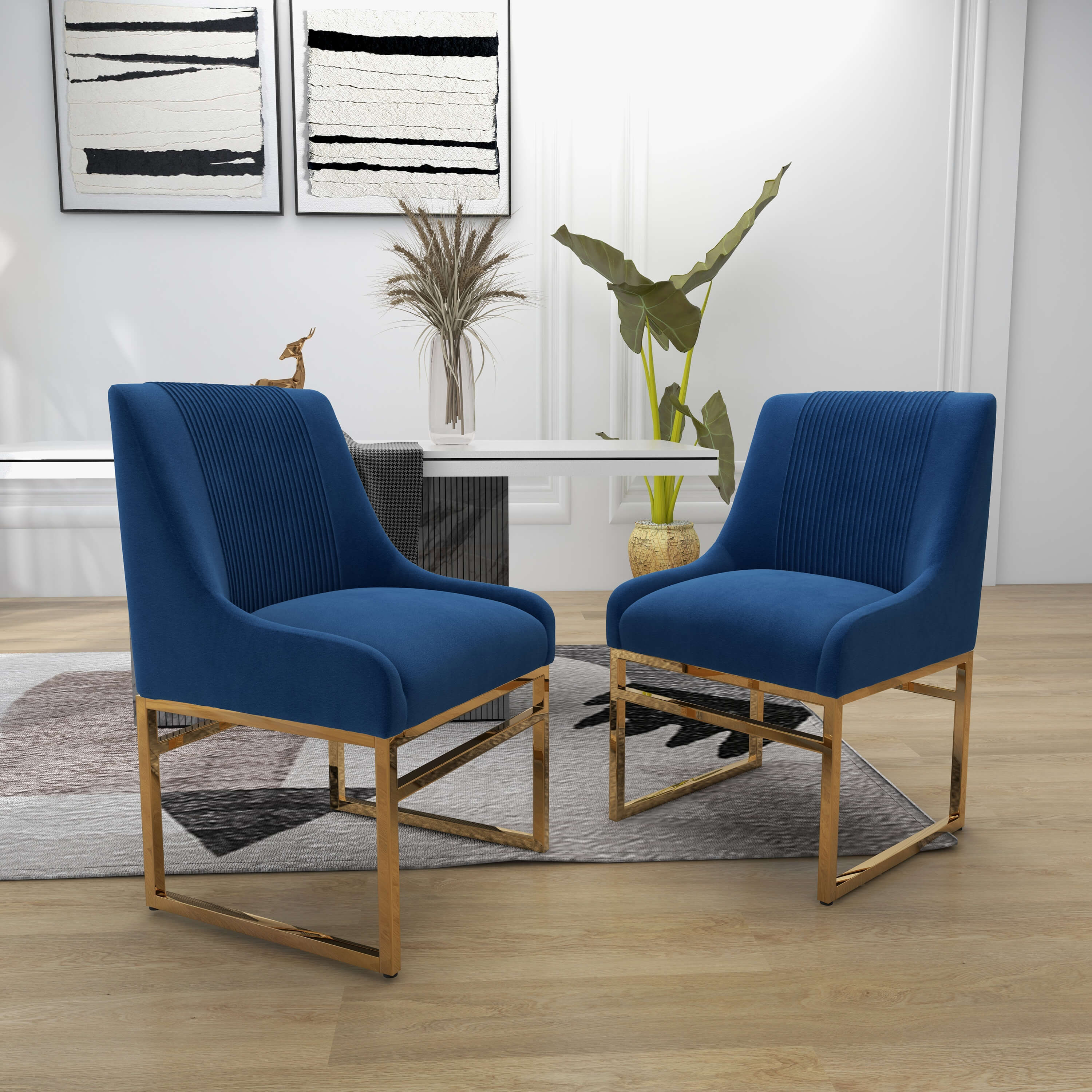 SEYNAR Contempoary Velvet Dining Chair with Metal Frame Legs, set of 2/4/6/8 - Funk Metal Works LLC