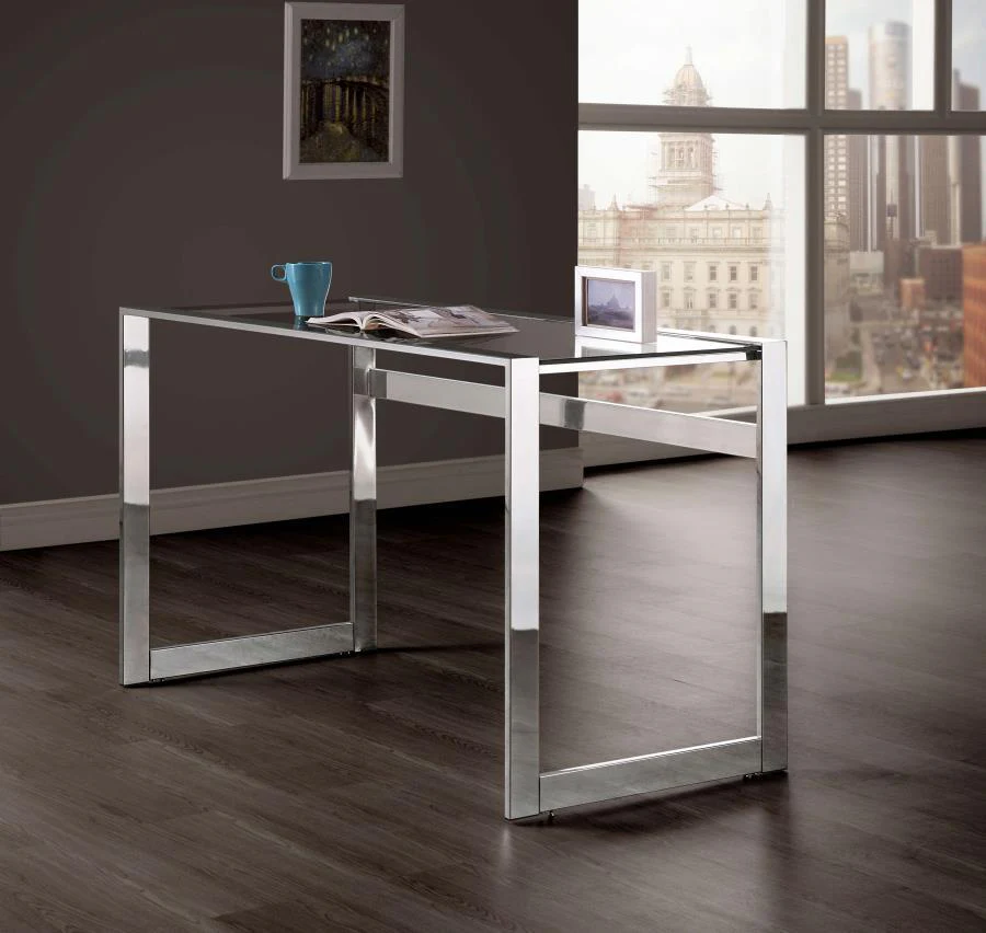Hartford - Writing Desk - Pearl Silver - Funk Metal Works LLC