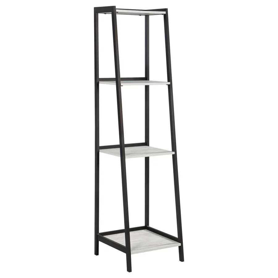 Pinckard - Ladder Bookcase - Gray - Funk Metal Works LLC