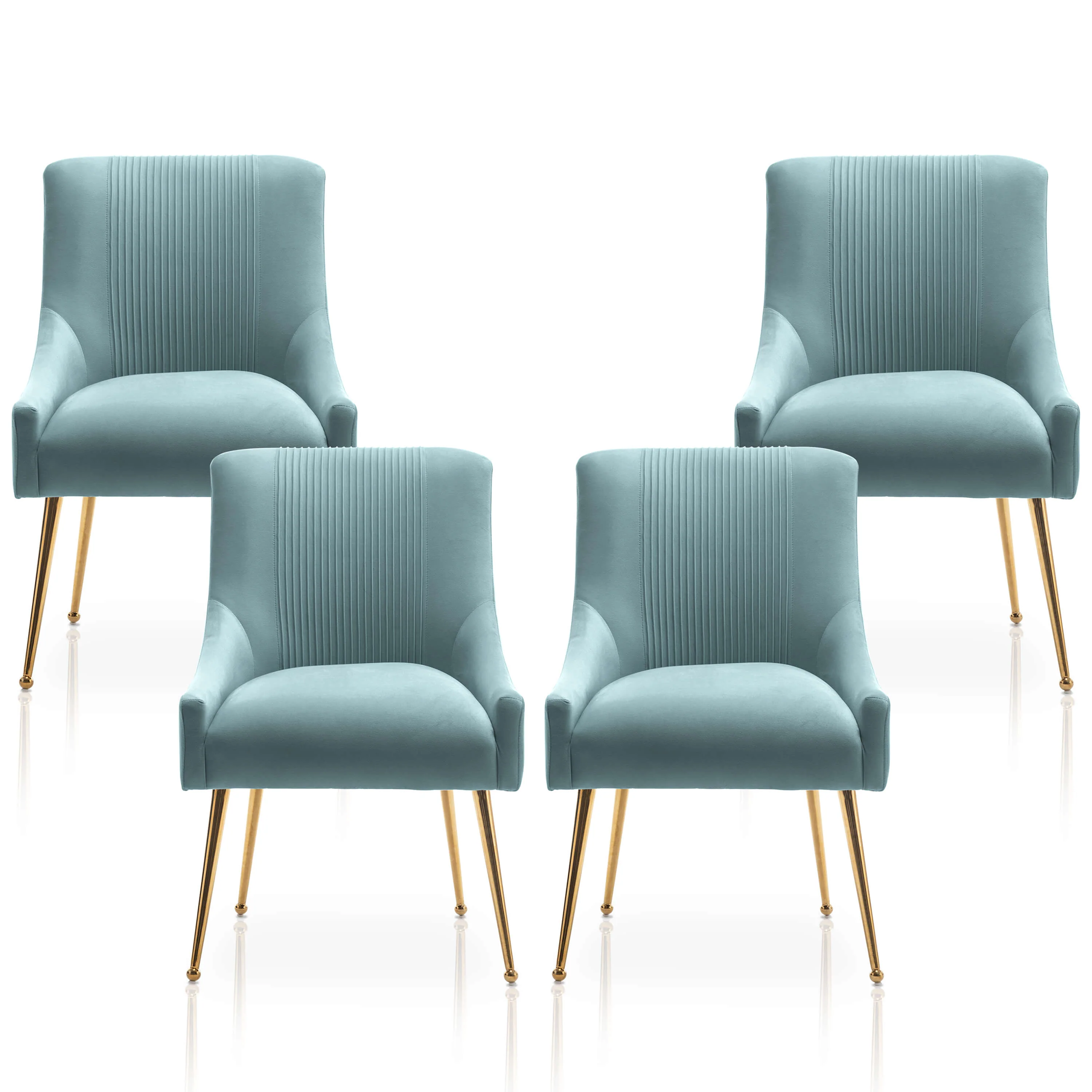 SEYNAR Modern Glam Velvet Dining Chair Set of 2/4/6 with Rear Handle - Funk Metal Works LLC