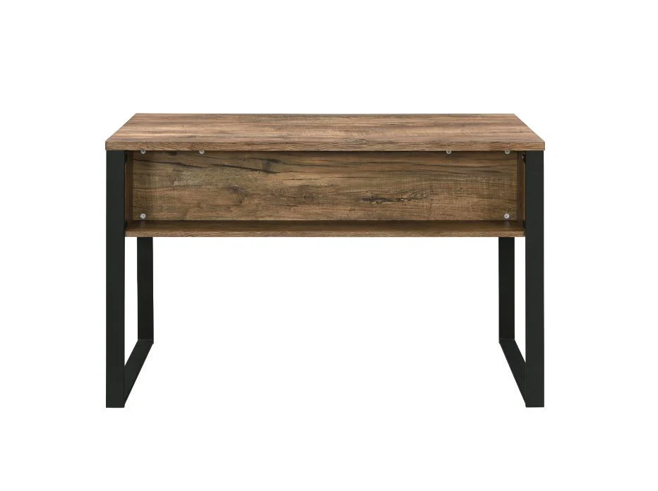 Aflo - Writing Desk - Weathered Oak & Black Finish - Funk Metal Works LLC