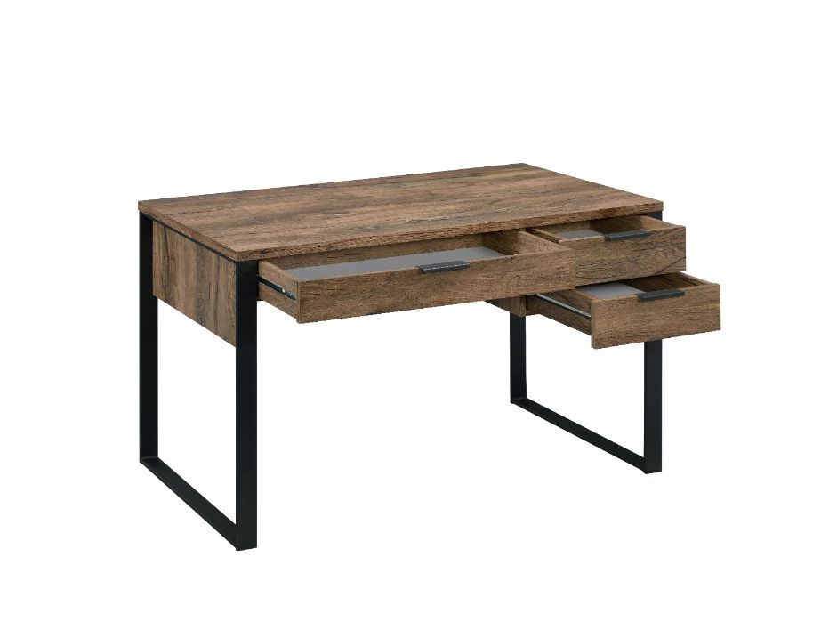 Aflo - Writing Desk - Weathered Oak & Black Finish - Funk Metal Works LLC
