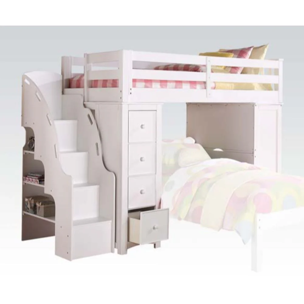 Freya - Loft Bed - White - Funk Metal Works LLC