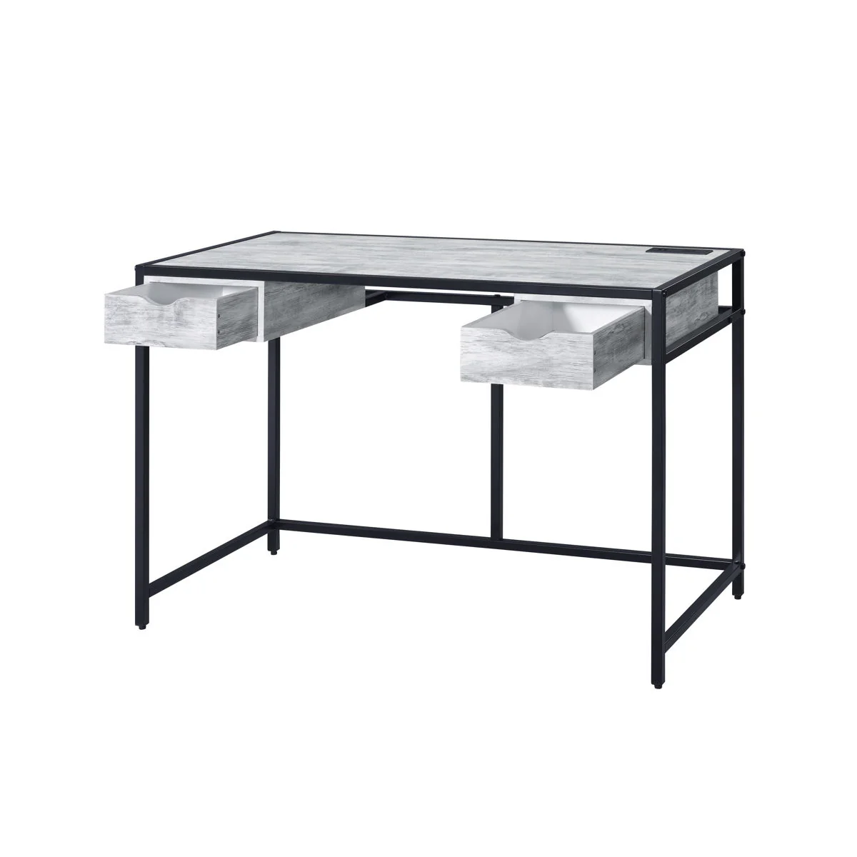 Wearn - Writing Desk - Weathered Gray & Black Finish - Funk Metal Works LLC