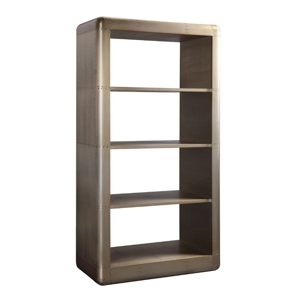Jennavieve - Bookshelf - Gold Aluminum - Funk Metal Works LLC