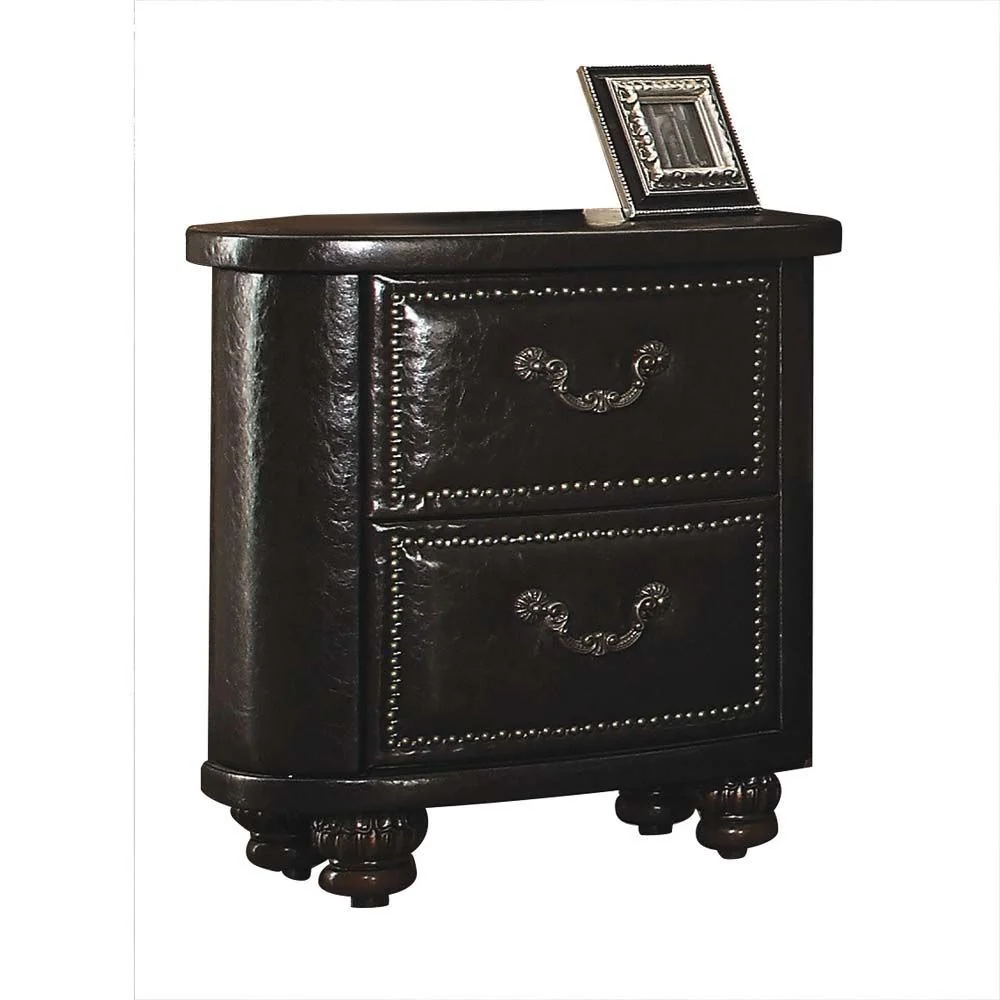 Varada - Nightstand - Vintage Espresso PU - Funk Metal Works LLC