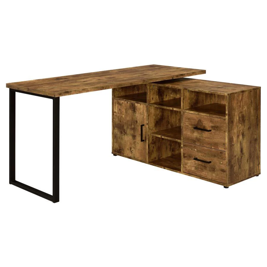Hertford - L-shape Office Desk with Storage - Funk Metal Works LLC