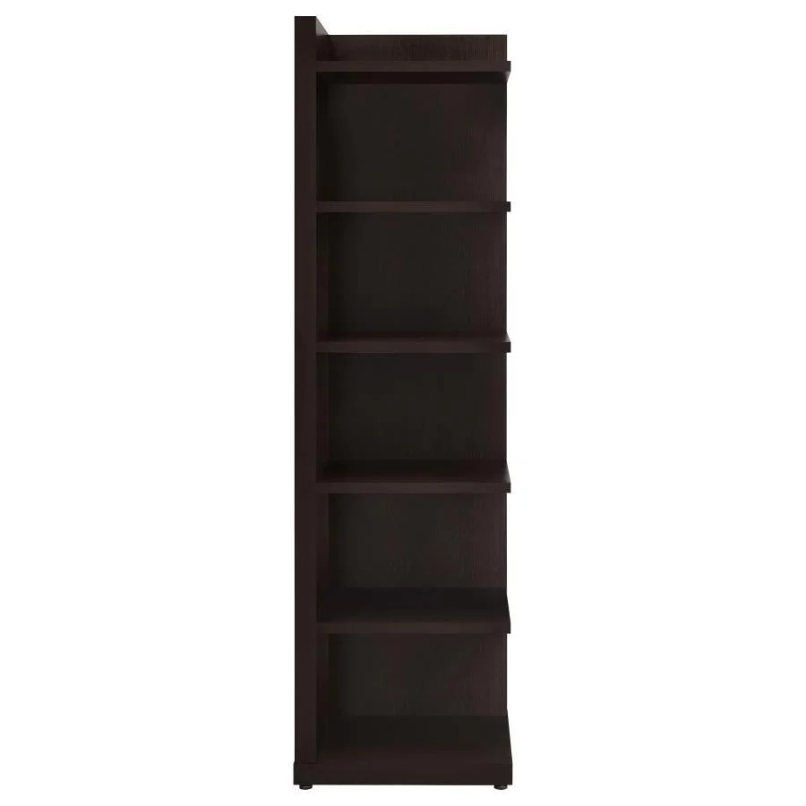 Pinckard - 6-tier Corner Bookcase - Brown - Funk Metal Works LLC
