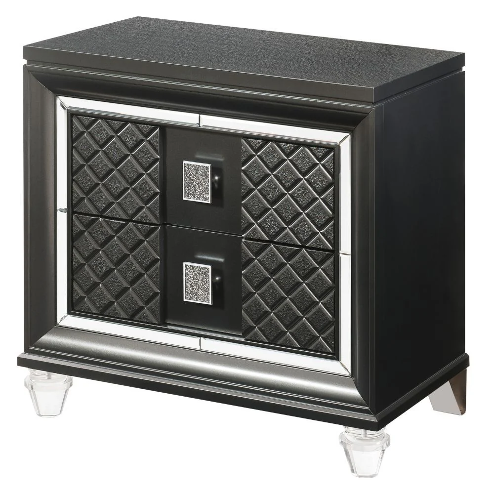 Sawyer - Nightstand - Metallic Gray - Funk Metal Works LLC