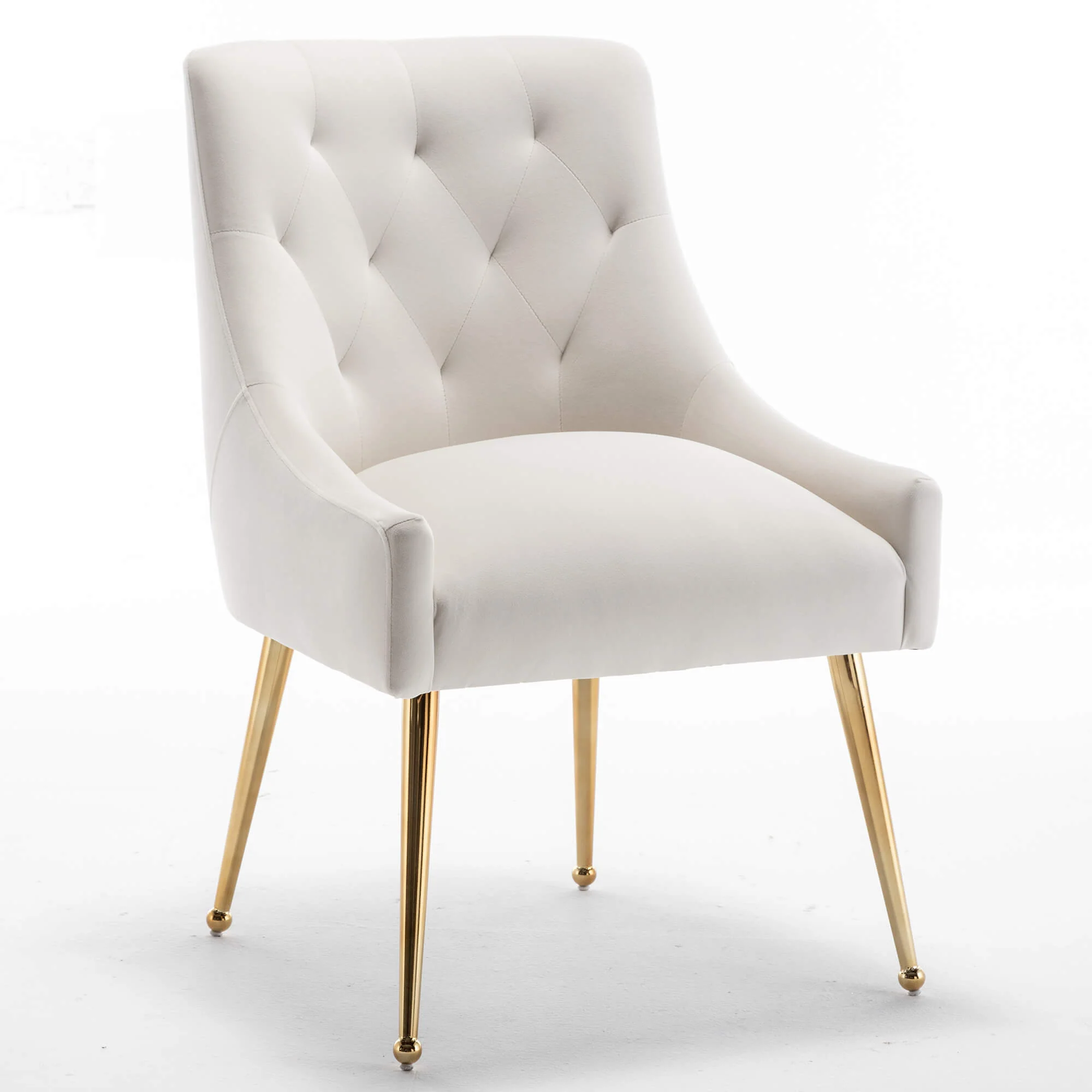 SEYNAR Modern Dining Chairs Set of 2/4/6, Upholstered Accent Chair Tufted Back Armless Chair with Back Pull - Funk Metal Works LLC