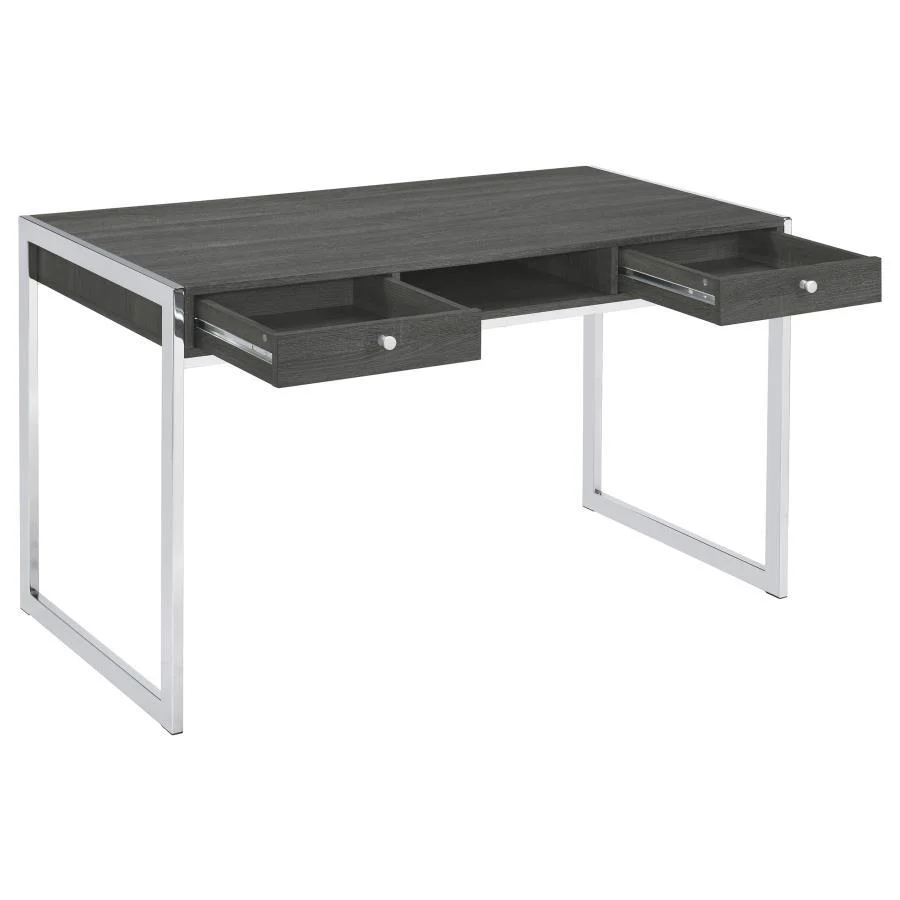 Wallice - Writing Desk - Gray - Funk Metal Works LLC