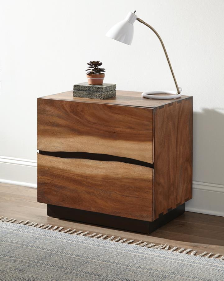 Winslow - 2-Drawer Nightstand - Brown - Funk Metal Works LLC