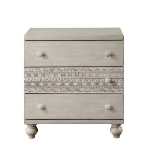 Roselyne - Nightstand - Antique White Finish - Funk Metal Works LLC