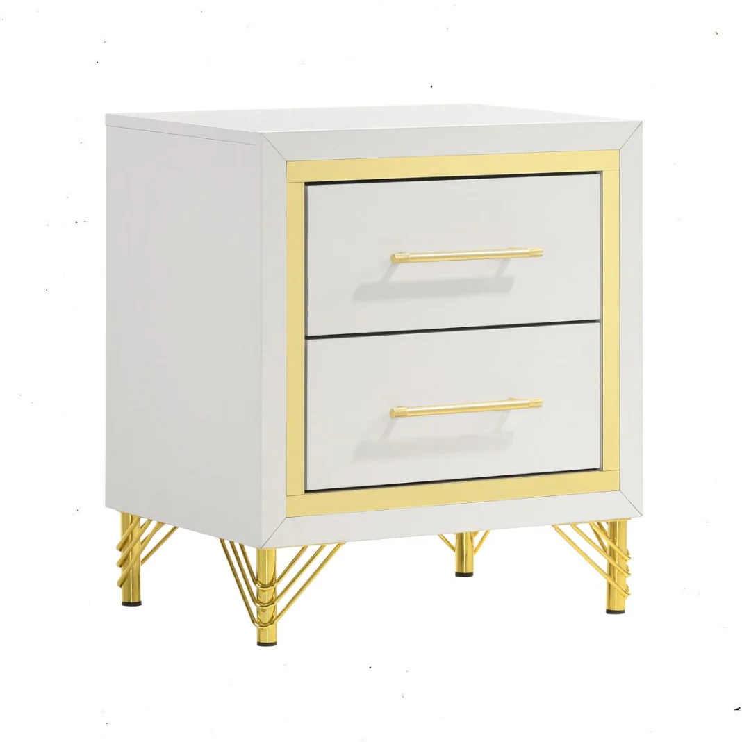 Lucia 2-drawer Nightstand White or Black - Funk Metal Works LLC