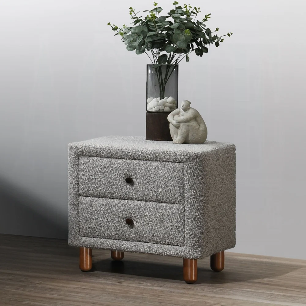 Cleo Boucle Nightstand - Funk Metal Works LLC