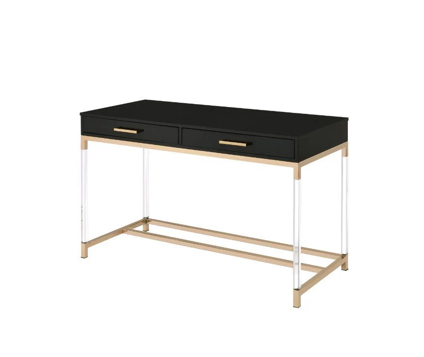 Adiel - Desk - Black & Gold Finish - Funk Metal Works LLC