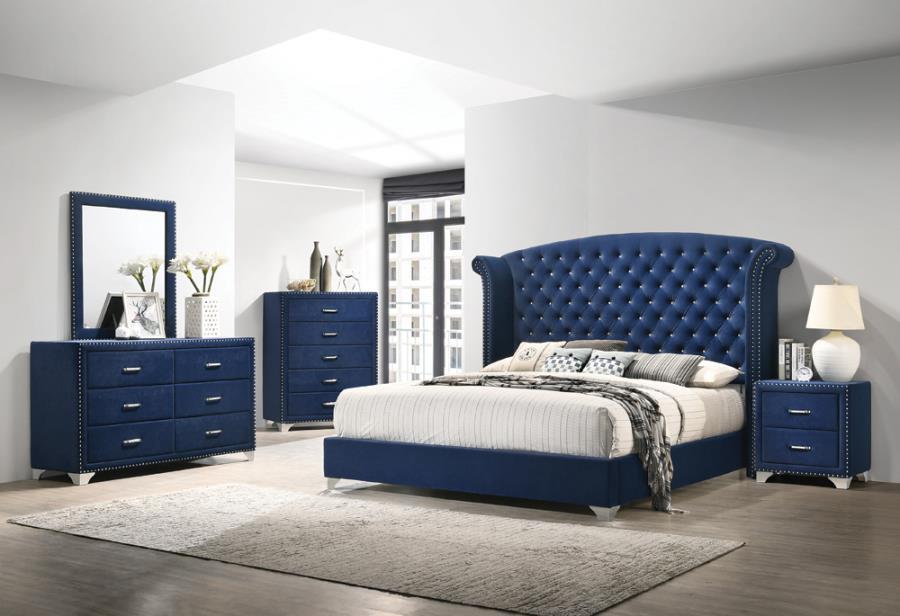 Melody - 2-drawer Upholstered Nightstand - Funk Metal Works LLC