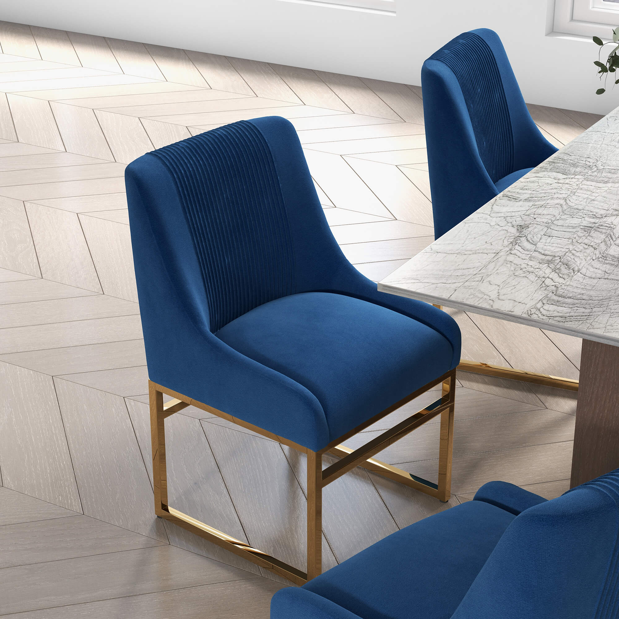 SEYNAR Contempoary Velvet Dining Chair with Metal Frame Legs, set of 2/4/6/8 - Funk Metal Works LLC