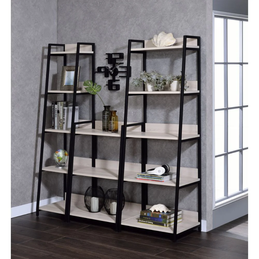 Wendral - Bookshelf - Natural & Black - Funk Metal Works LLC