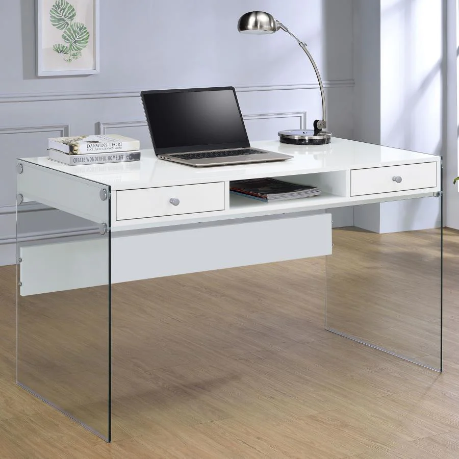 Dobrev - 2-drawer Writing Desk - Funk Metal Works LLC