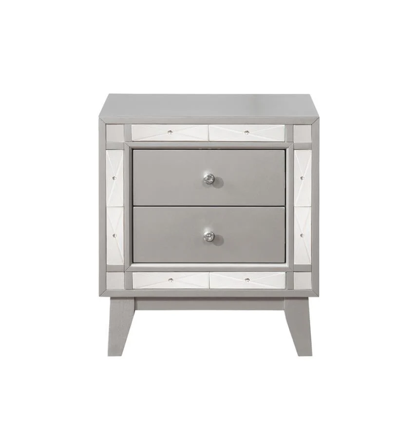 Leighton - Nightstand - Silver - Funk Metal Works LLC