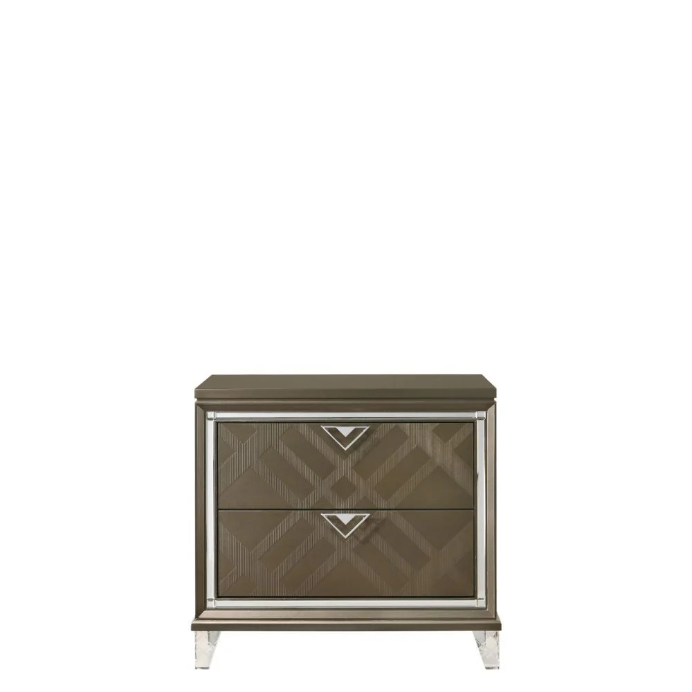 Skylar - Nightstand - Dark Champagne - Funk Metal Works LLC