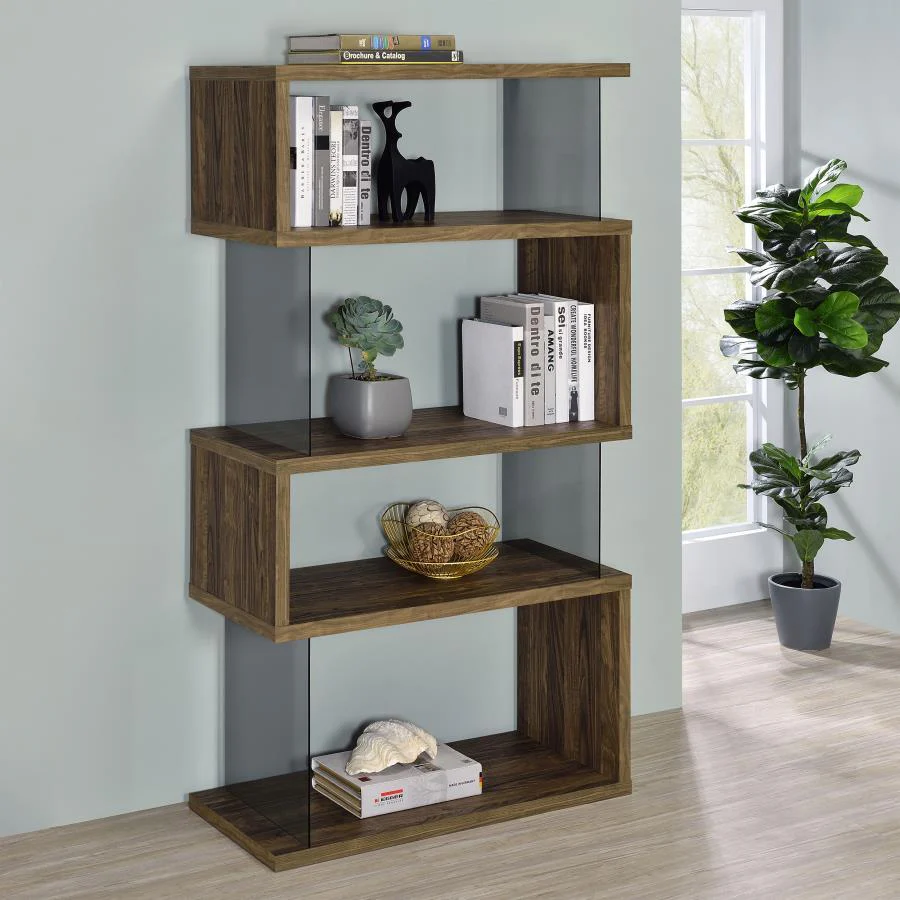Emelle - Bookcase - Brown - Funk Metal Works LLC