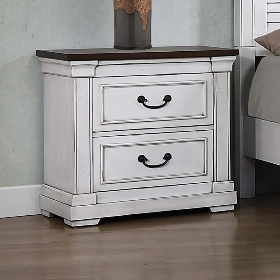 Hillcrest - 2-Drawer Nightstand - White - Funk Metal Works LLC