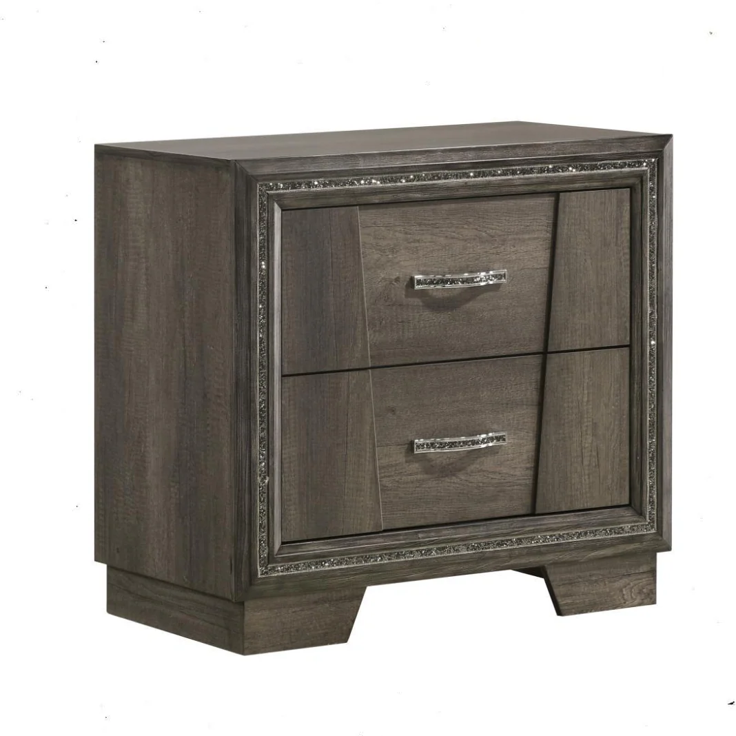 Janine 2-drawer Nightstand Grey - Funk Metal Works LLC