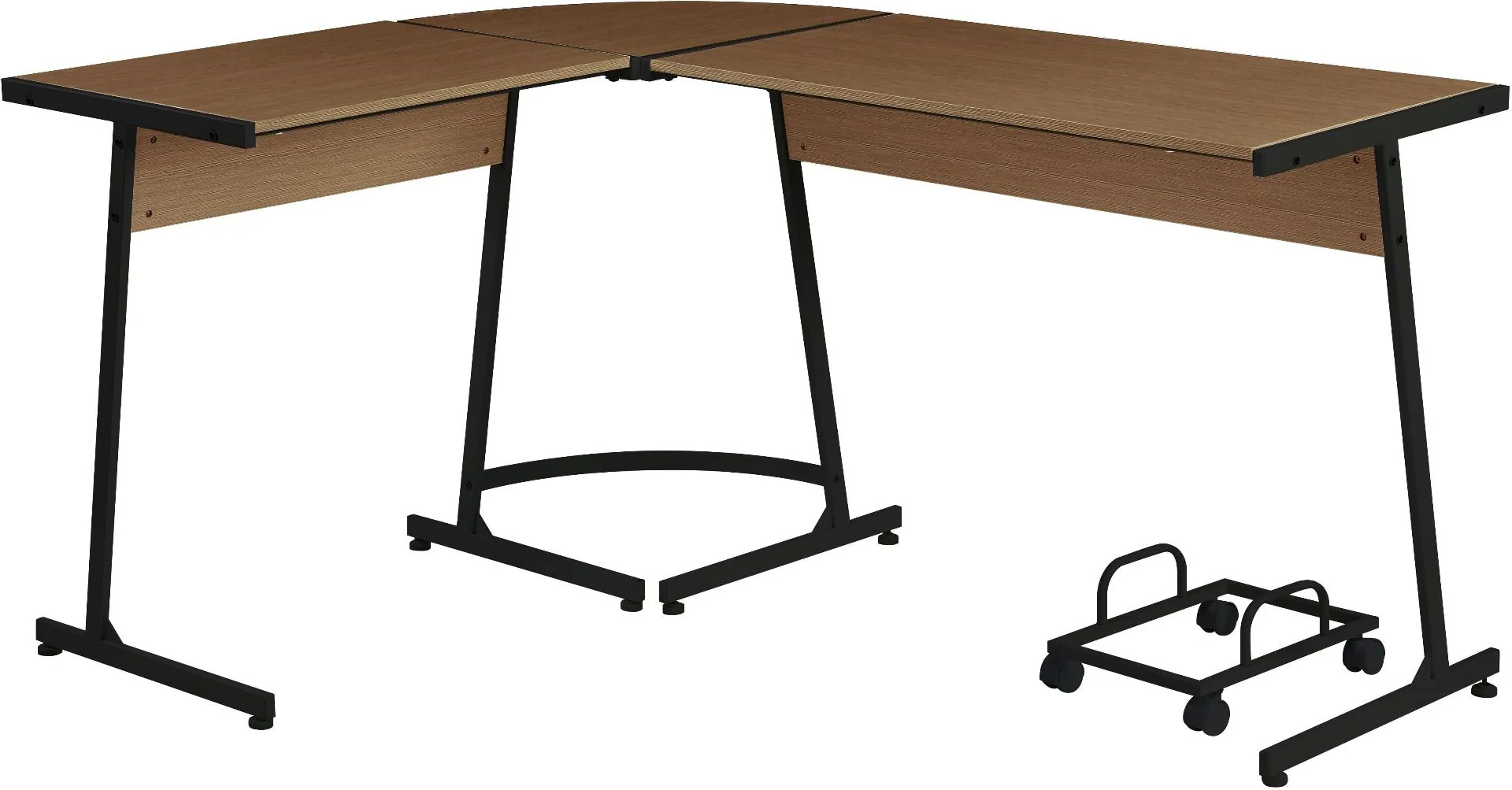 Acme - Dazenus - Computer Desk, Black Finish - Of00044 - Black & Oak Finish - Funk Metal Works LLC
