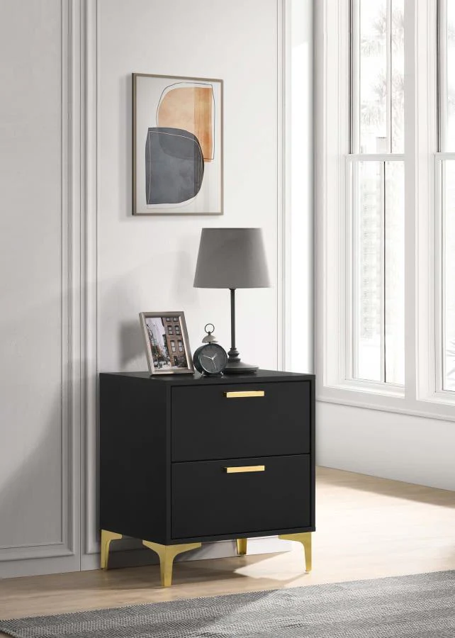 Kendall - Nightstand - Black - Funk Metal Works LLC