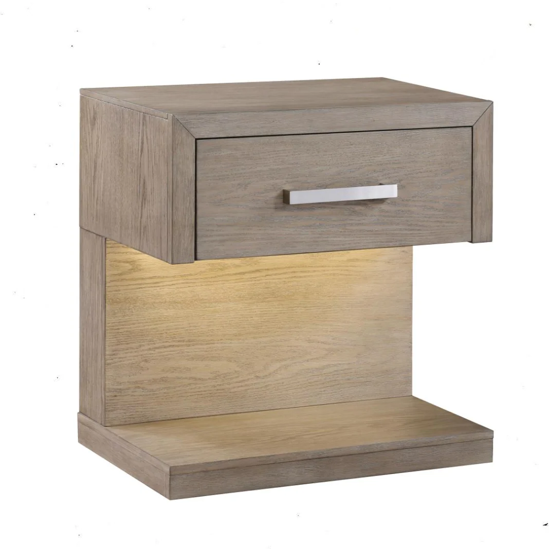 Kenora 1-drawer Nightstand Bedside Table Barley Brown - Funk Metal Works LLC