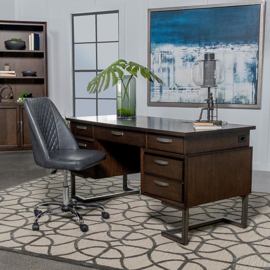 Executive Desk - Dark Brown - Funk Metal Works LLC