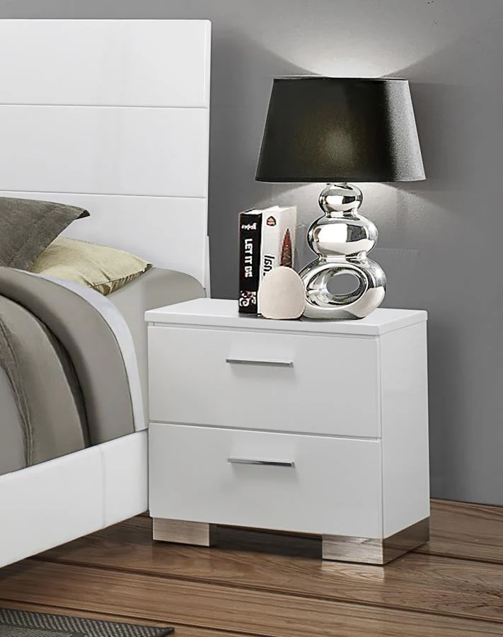 Felicity - Nightstand - White - Funk Metal Works LLC