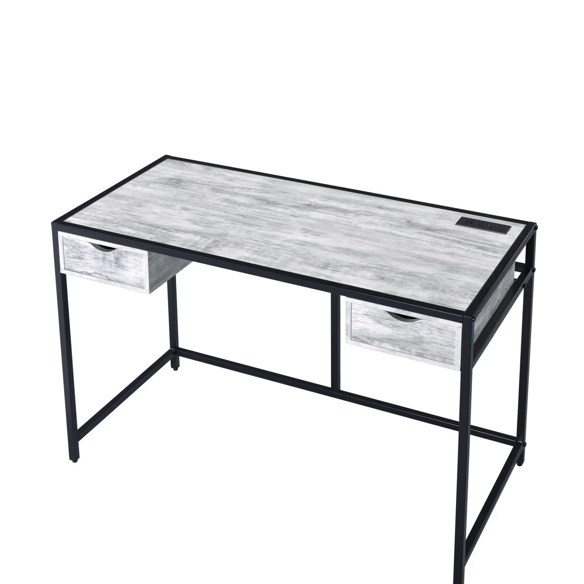 Wearn - Writing Desk - Weathered Gray & Black Finish - Funk Metal Works LLC