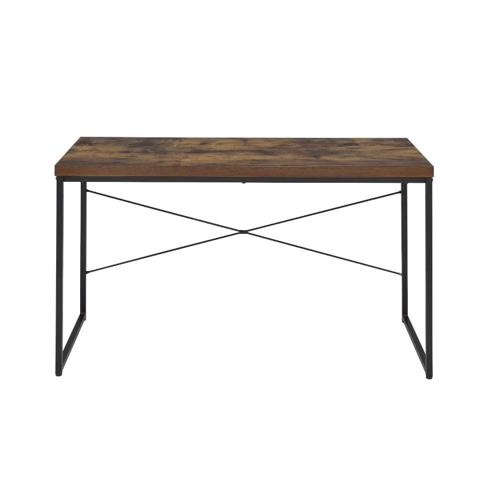 Bob - Desk - Weathered Oak & Black - Funk Metal Works LLC