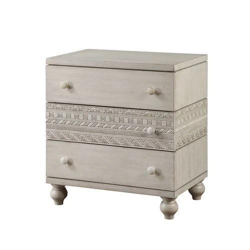 Roselyne - Nightstand - Antique White Finish - Funk Metal Works LLC